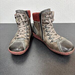 Remonte Tex Women’s Ankle Boots Side Zip Leather Lined Lace Up Size 40 /9.5 US